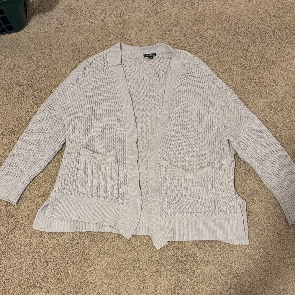 Wild Fable Soft Knit Light Gray Cardigan